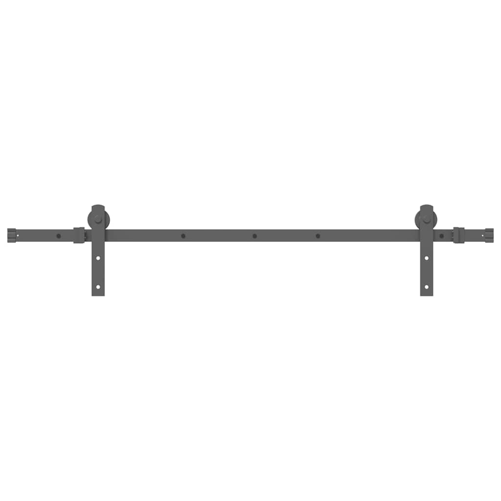 Schiebetürbeschlag-Set 183 cm Stahl Schwarz