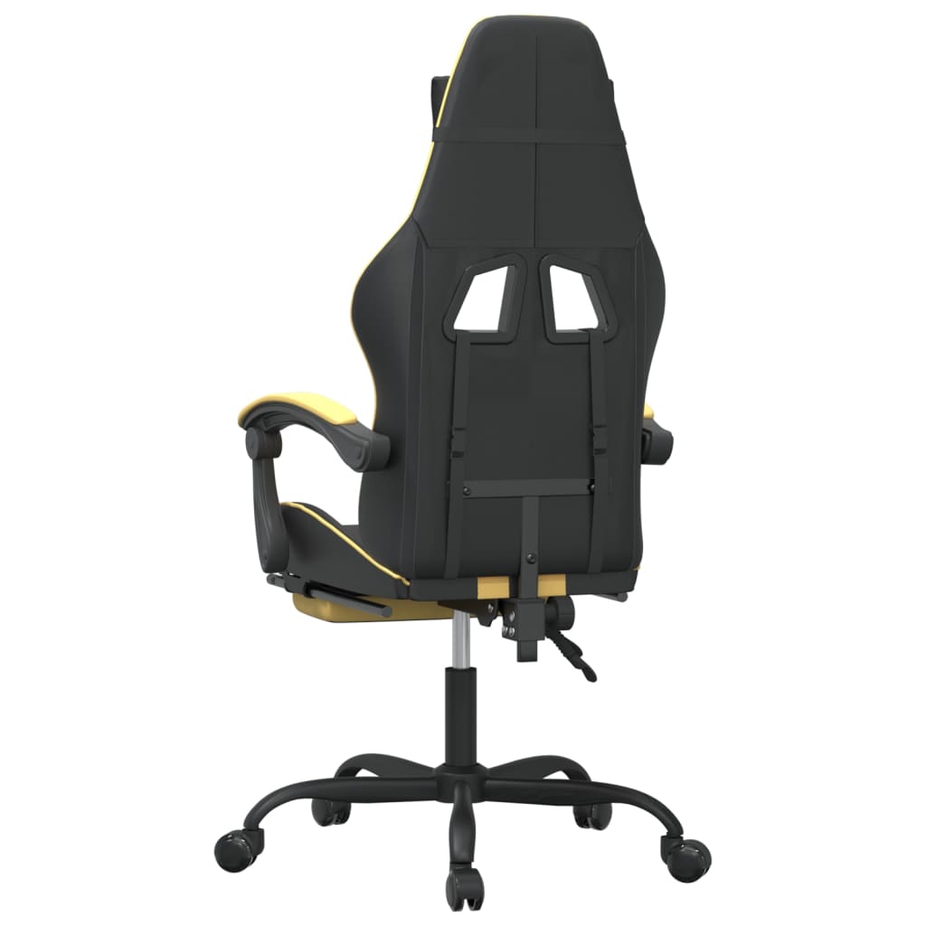 Gaming-Stuhl Drehbar Schwarz und Blau Kunstleder