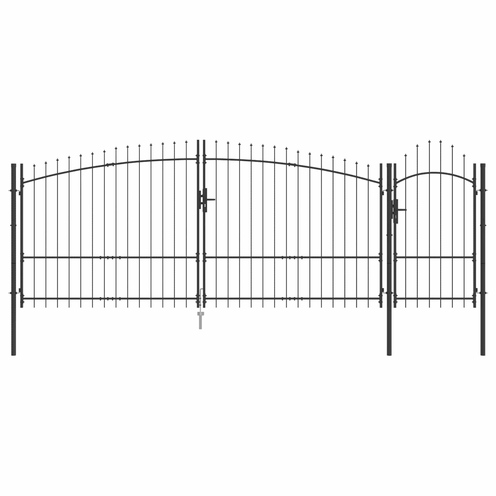 Gartentor Woerden Stahl 1x4 m Schwarz