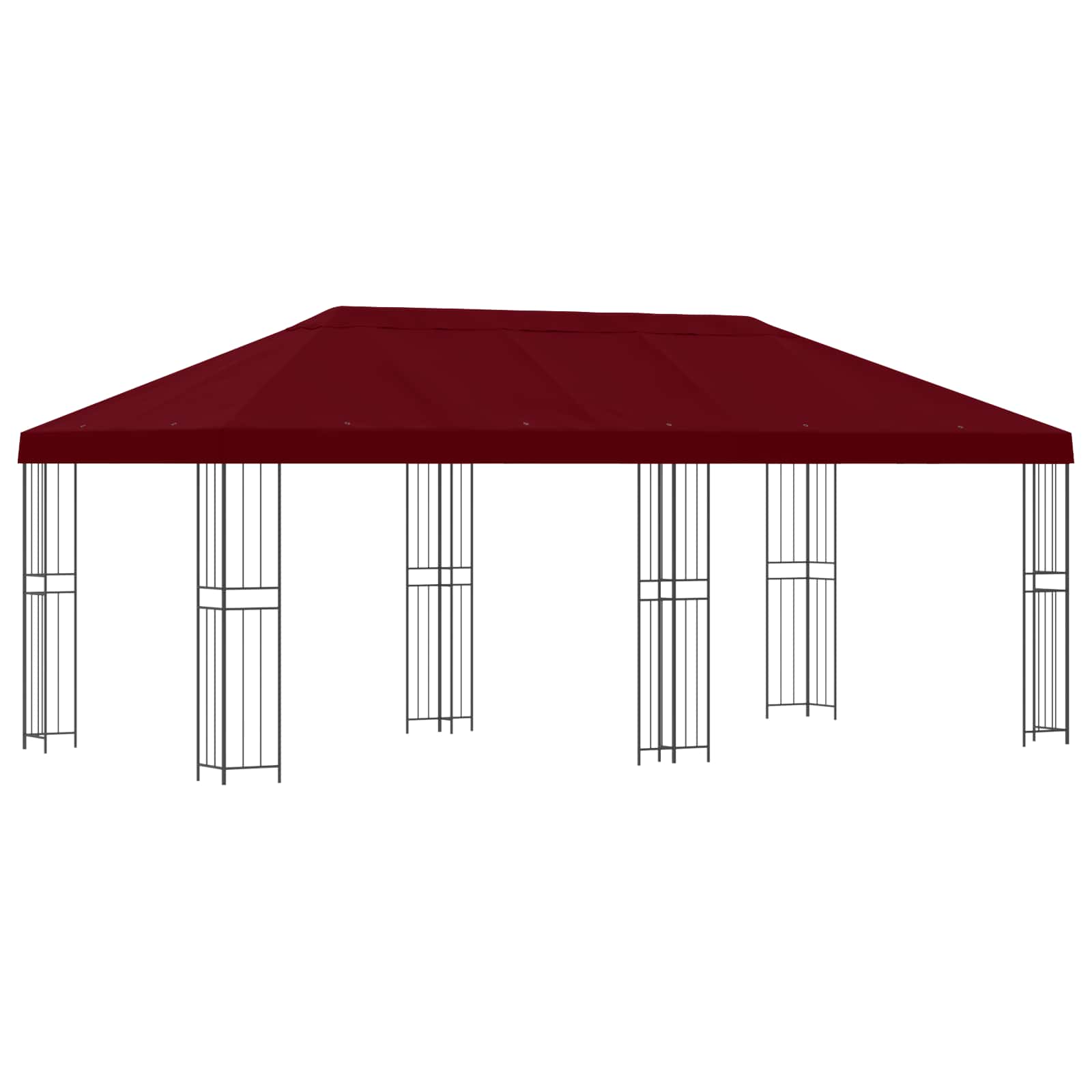 Pavillon mit Seitenwänden 6 x 3 m Beige Polyester und Stahl 190