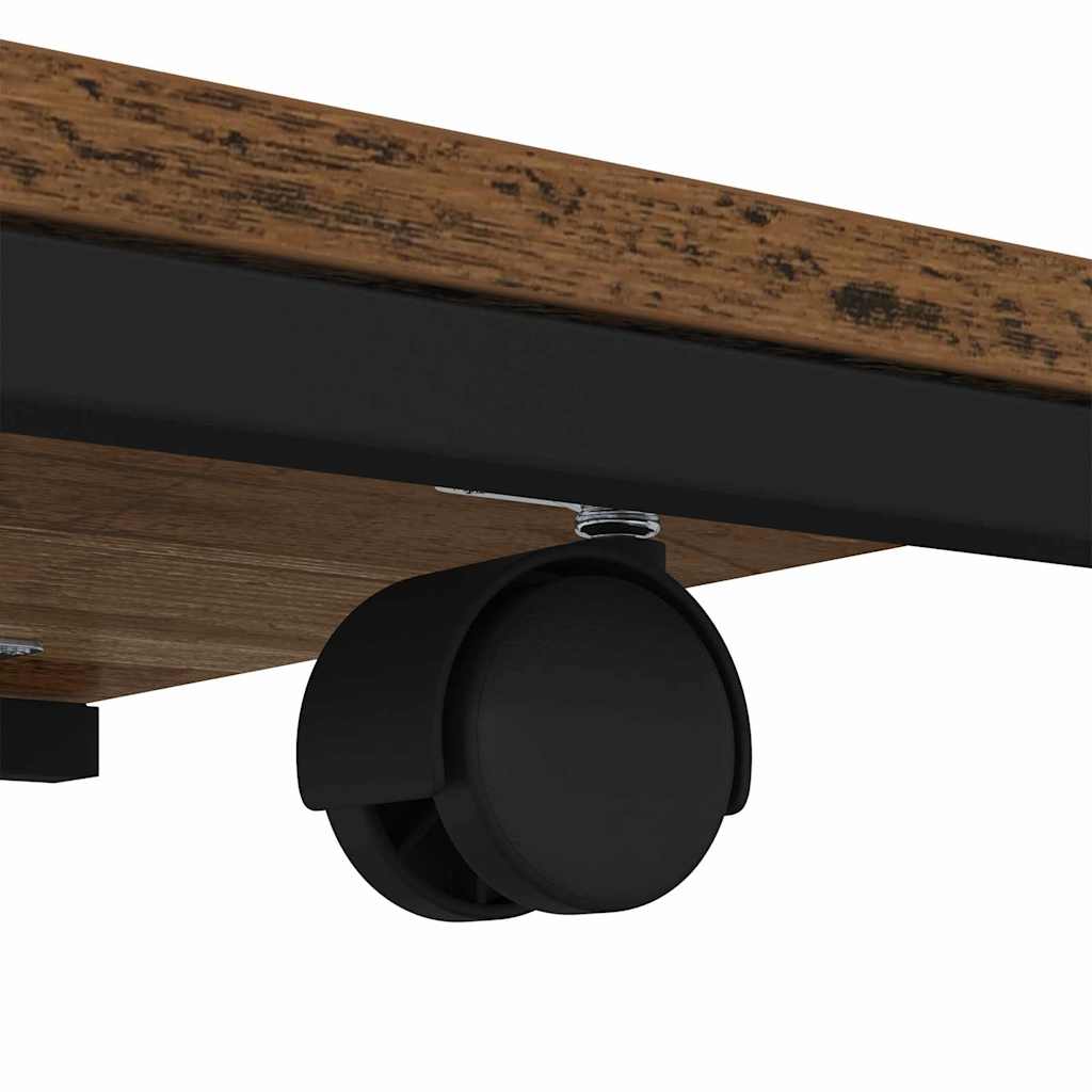 Beistelltisch mit Rollen Schwarz 50x35x55,5 cm Holzwerkstoff
