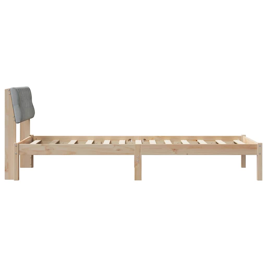 Bettgestell Braun und hellgrau 200 x 200 cm Massivholz Kiefer