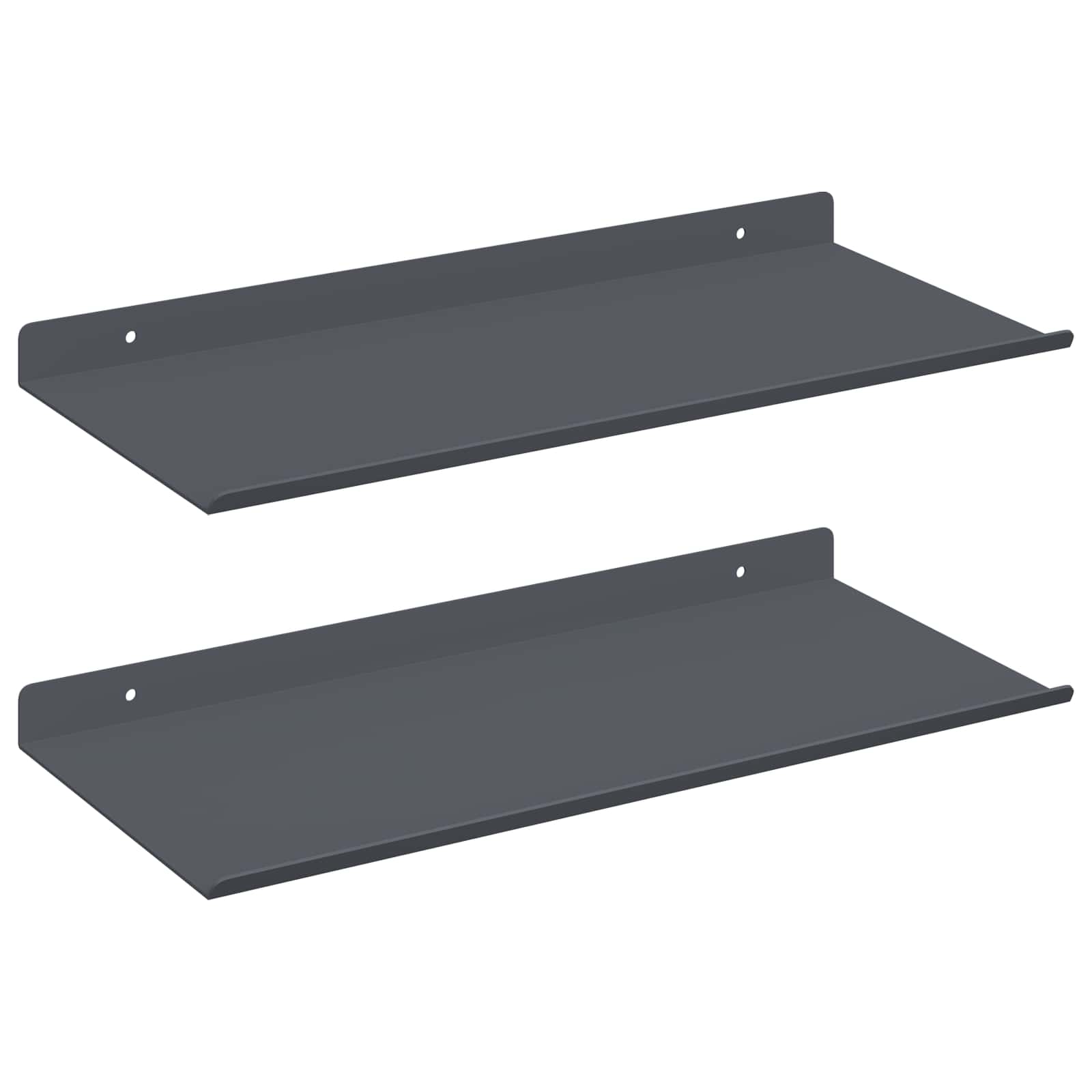 Schwebendes Regal 3 pcs Schwarz 40 x 9 x 2,5 cm Stahl