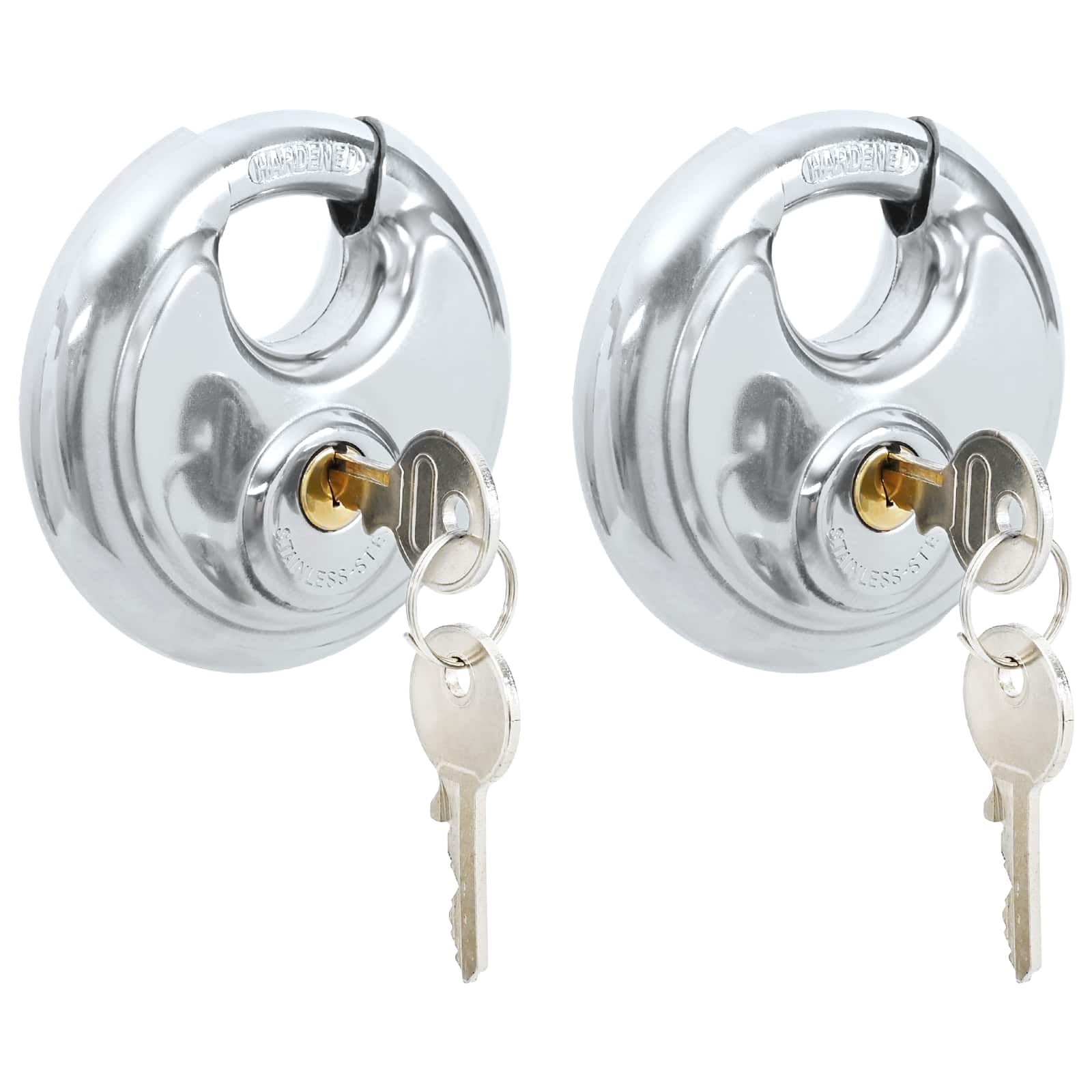 Diskusschlösser mit Schlüsseln 2 pcs Silber 6 x 2,3 x 6 cm