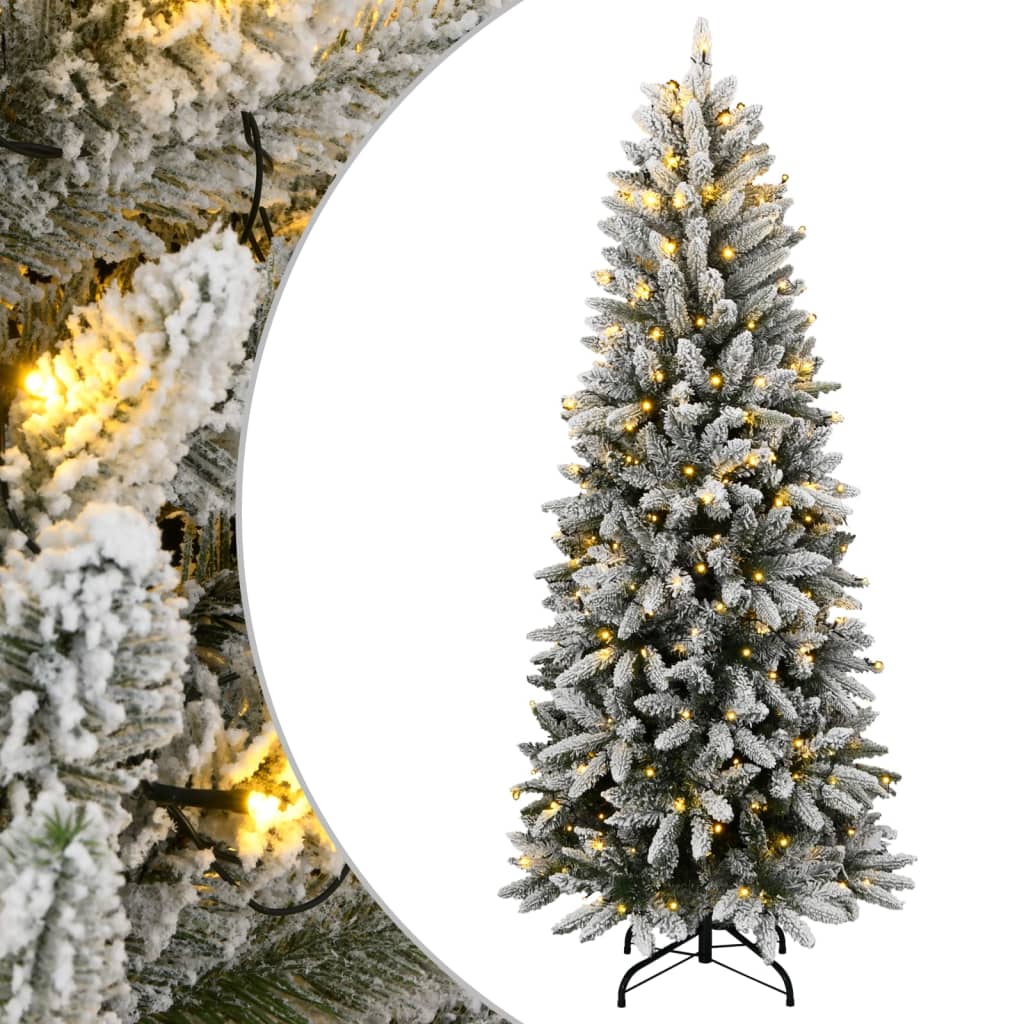 Künstlicher Weihnachtsbaum mit 150 LEDs mit Ständer Weiß 120 cm