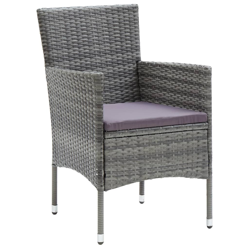 Garten-Essstühle 4 Stk. Poly Rattan Schwarz