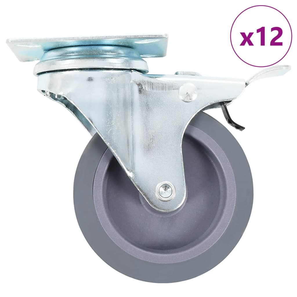 Lenkrollen mit Doppelbremsen 4 Stk. 75 mm