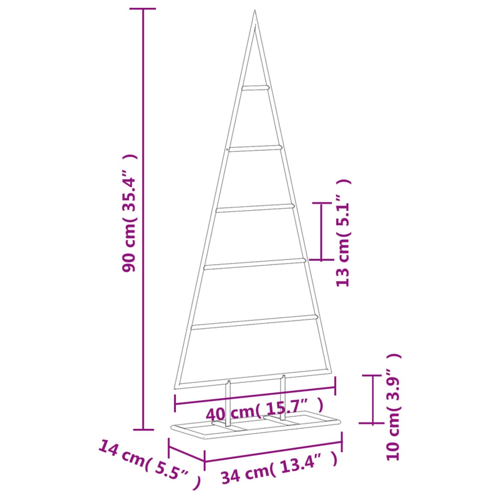 Metall Weihnachtsbaum Gold 60 cm Pulverbeschichteter Stahl
