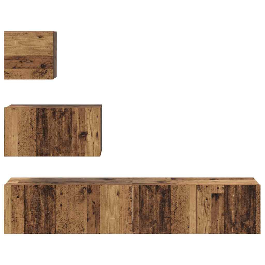4-tlg. TV-Schrank-Set Weiß Holzwerkstoff
