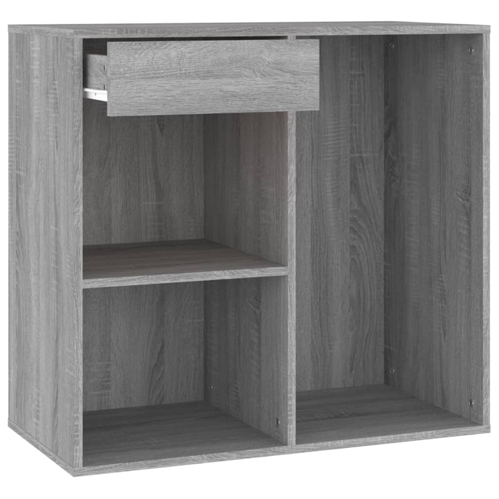 LED-Schminktisch mit 2 Schränken Weiß Holzwerkstoff