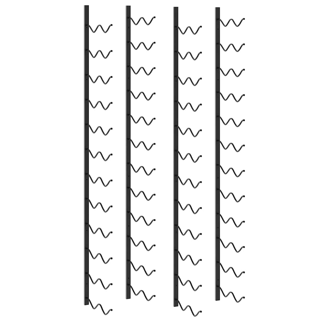 Wand-Weinregal für 24 Flaschen Schwarz Eisen