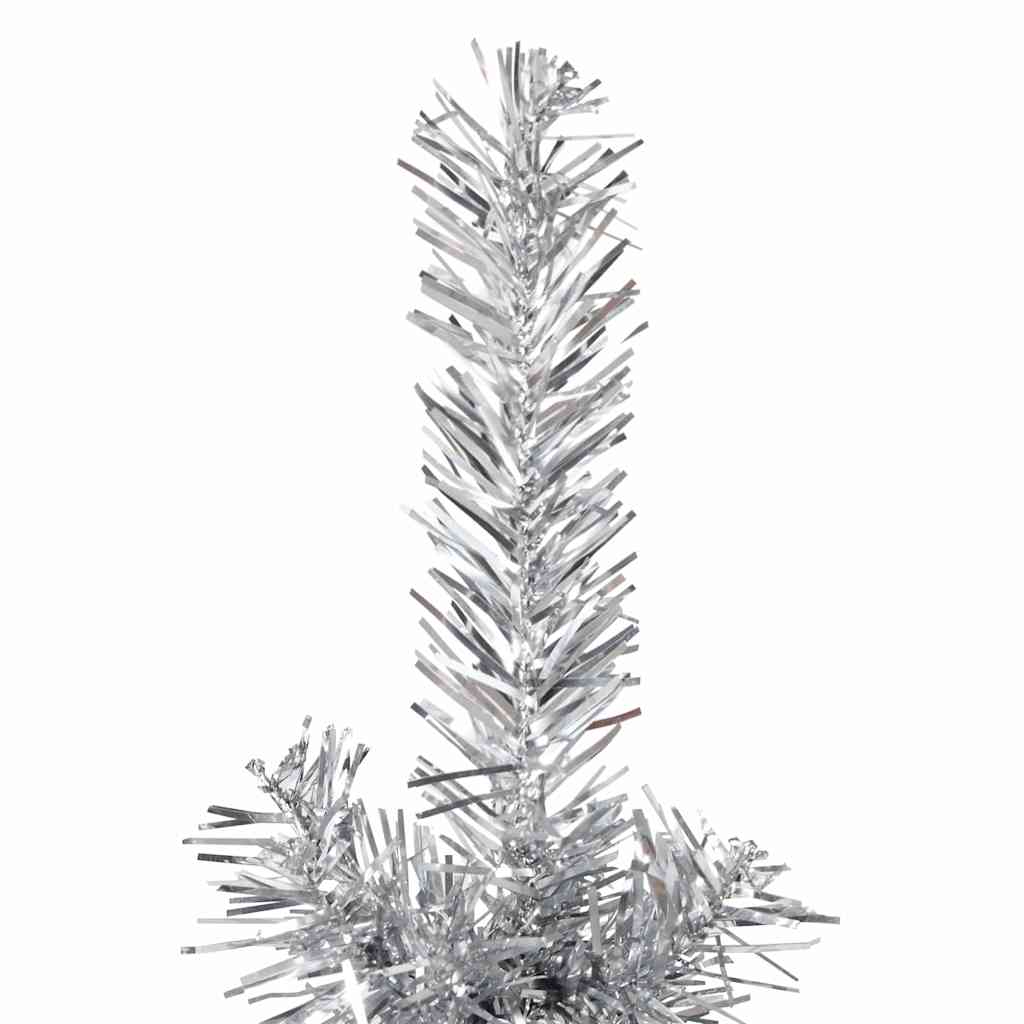 Künstlicher Halb-Weihnachtsbaum mit Ständer Schlank Weiß 180 cm