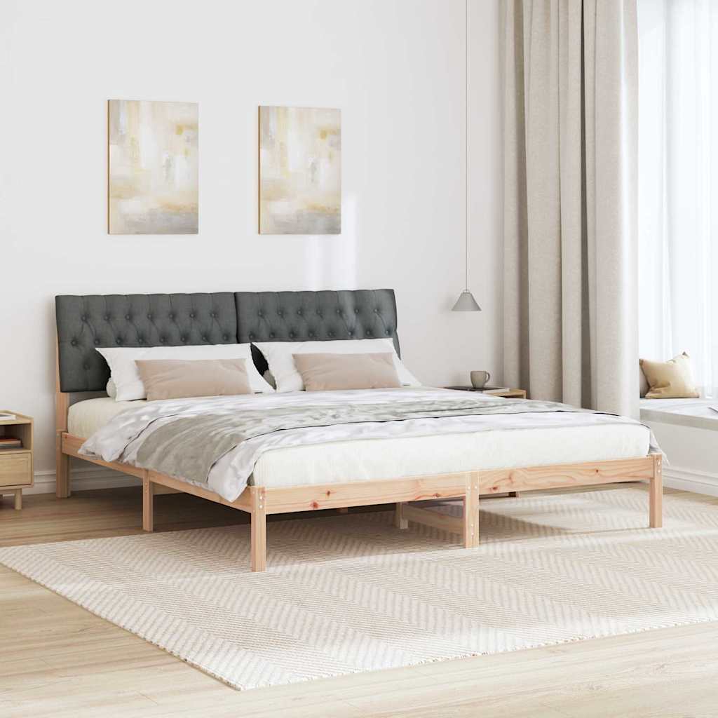 Bettgestell mit gepolstertem Kopfteil Braun 200 x 200 cm