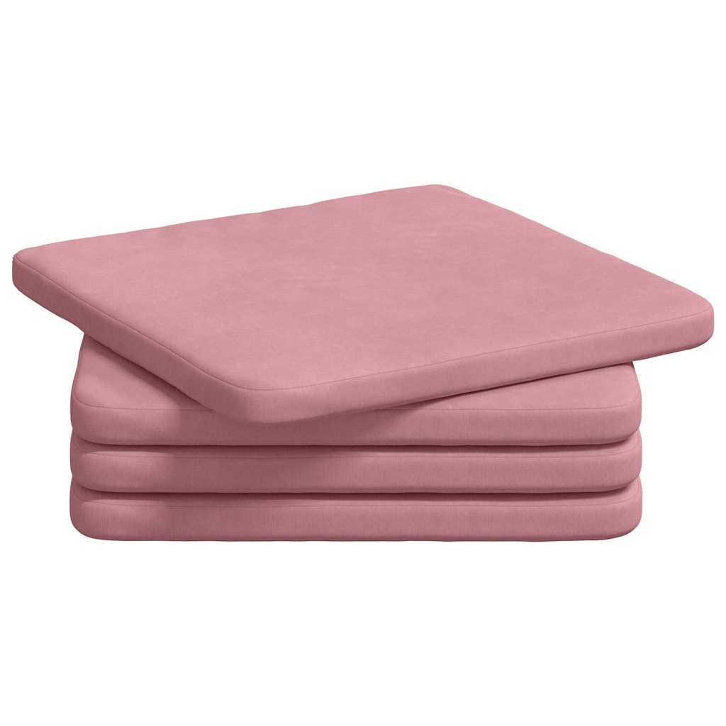 Sitzkissen 4 pcs Blau 40 x 40 x 3 cm Samt