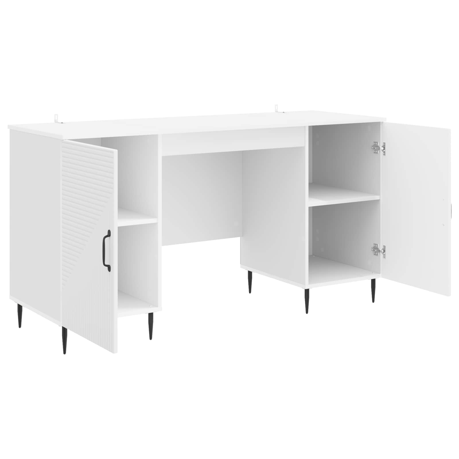 Schreibtisch mit Regal Schwarz 142,5 x 50 x 75 cm Holzwerkstoff