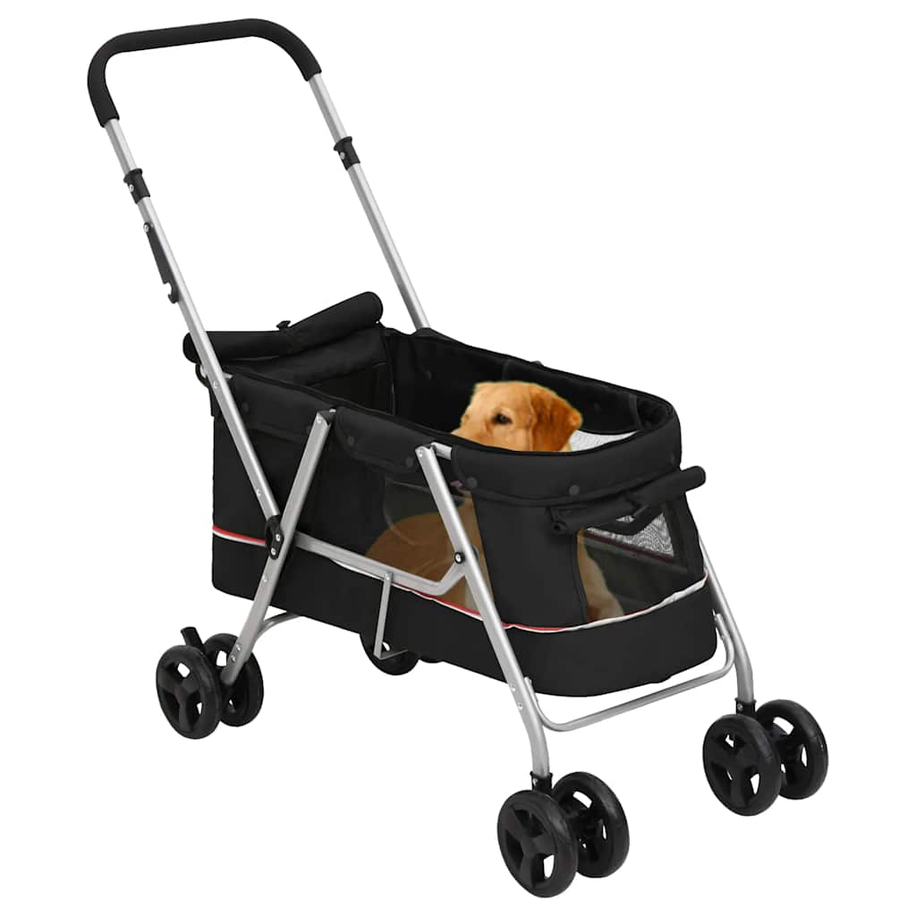 Hundewagen Faltbar Grau 100x49x96 cm Leinenstoff