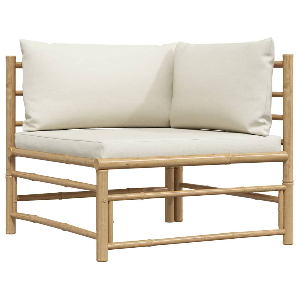 3-tlg. Garten-Lounge-Set mit Kissen Bambus