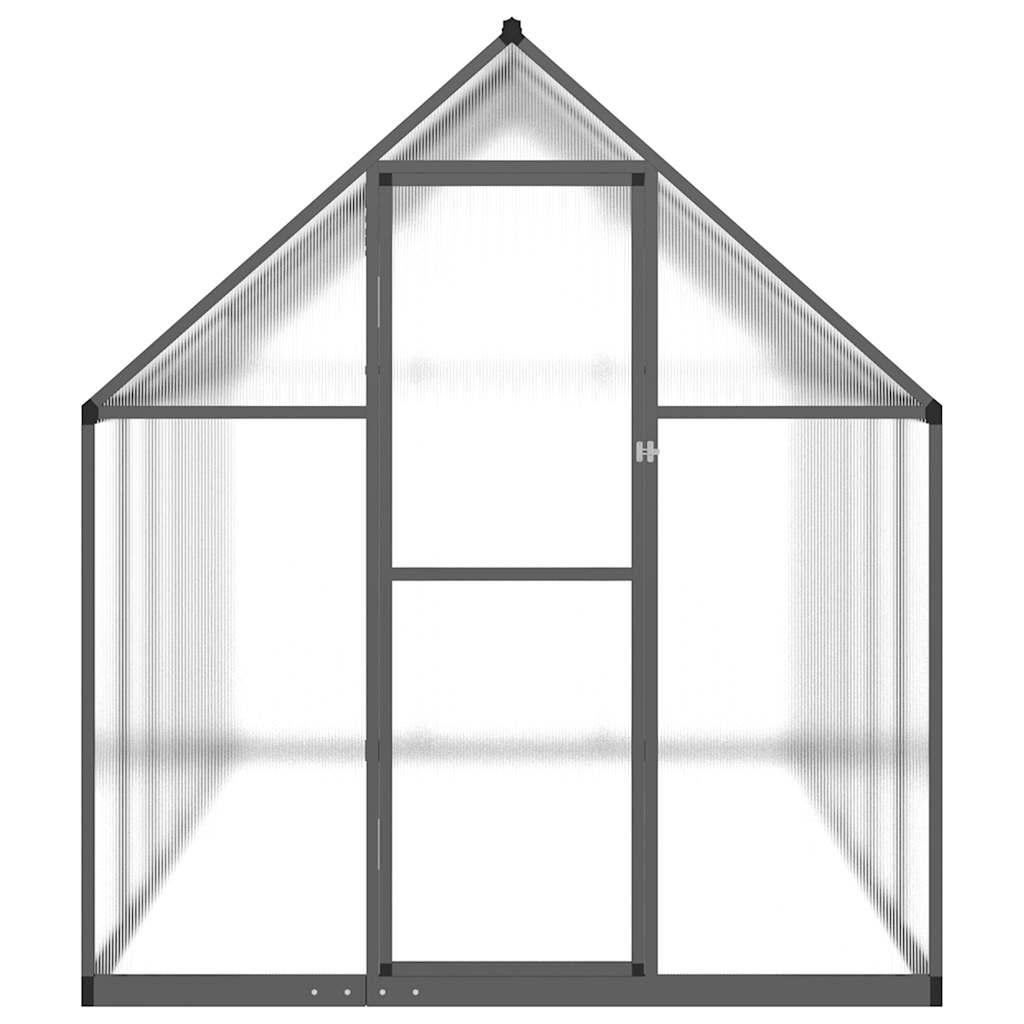 Gewächshaus mit Fundamentrahmen Silber 334x169x202cm Aluminimum