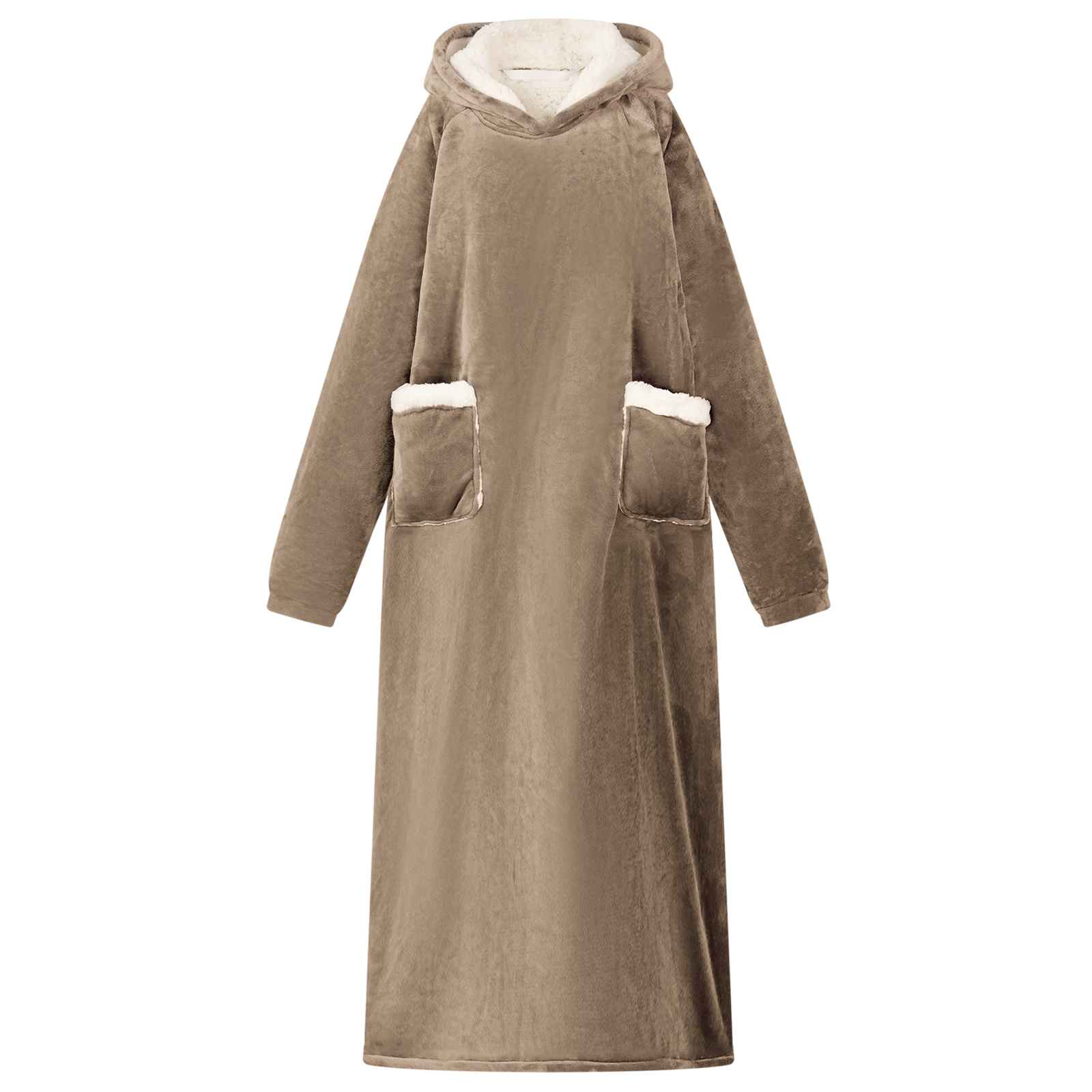 Decken-Hoodie Beige M Fleece und Flanell
