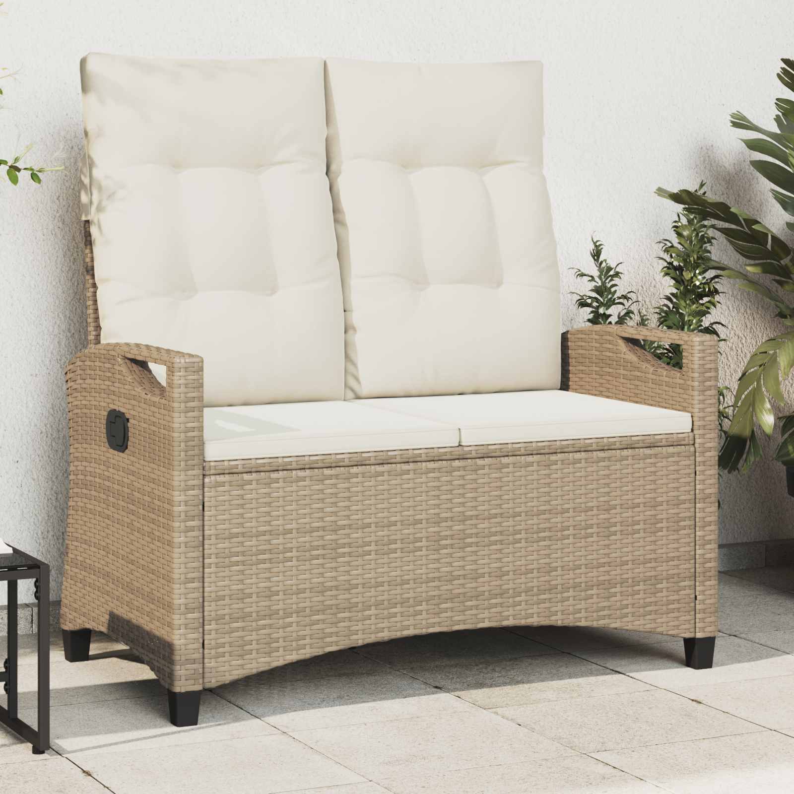 Gartenbank Schwarz 105 x 60 x 112 cm Stahl und Polyester