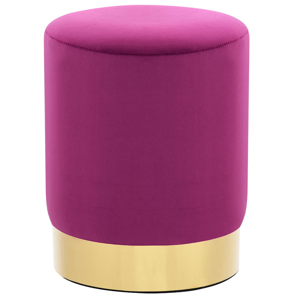 Hocker Dunkelgrün und Golden Samt 28 x 36 cm