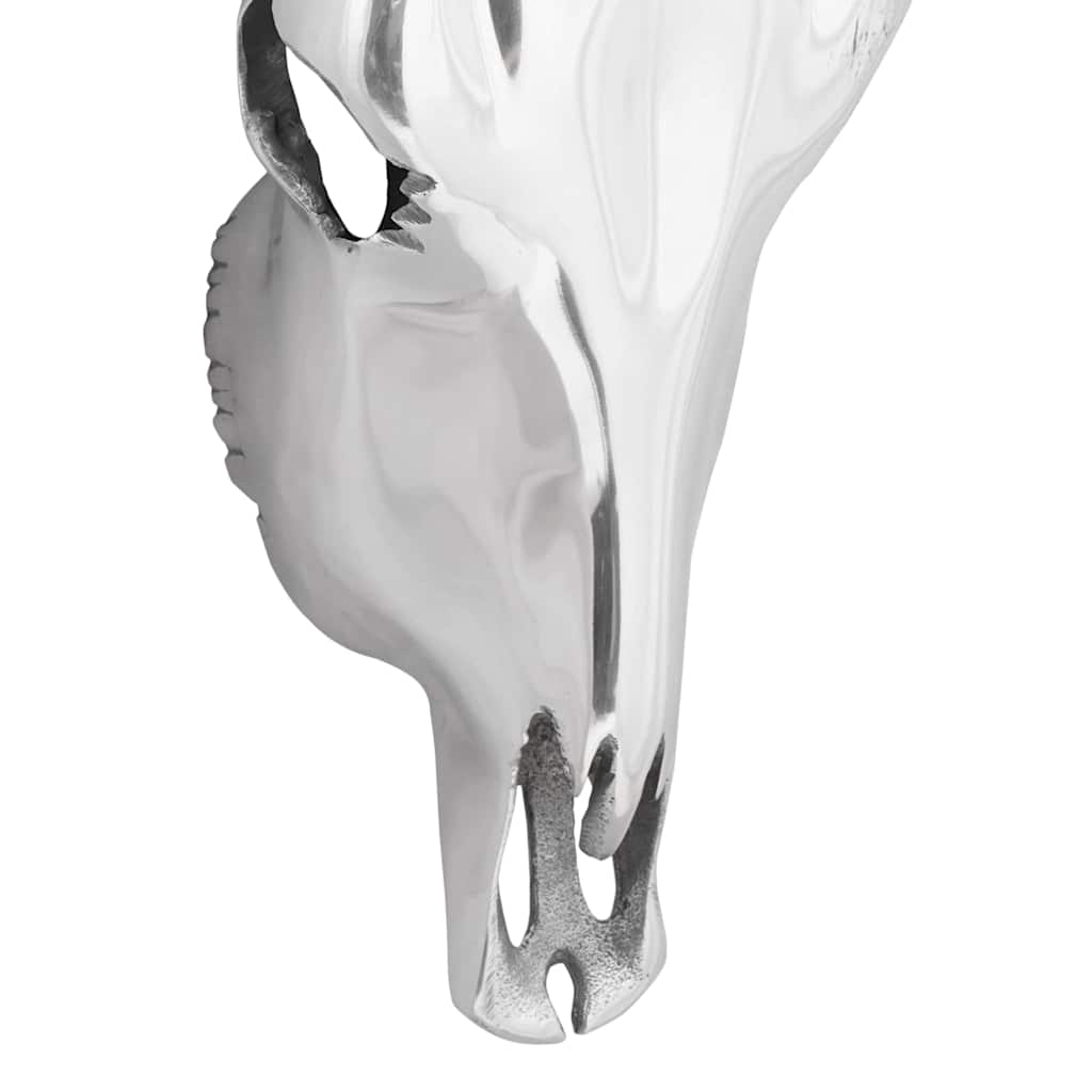 Bullen Schädel Silber 49 x 10 x 36 cm Aluminium