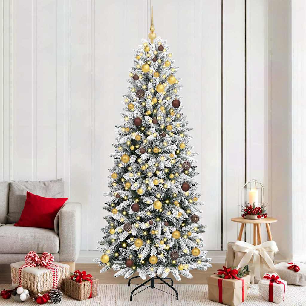 Künstlicher Weihnachtsbaum mit 150 LEDs mit Ständer Weiß 120 cm