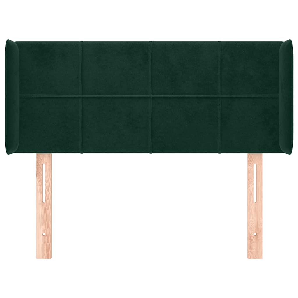 Kopfteil mit Ohren Dunkelblau 93x16x78/88 cm Samt