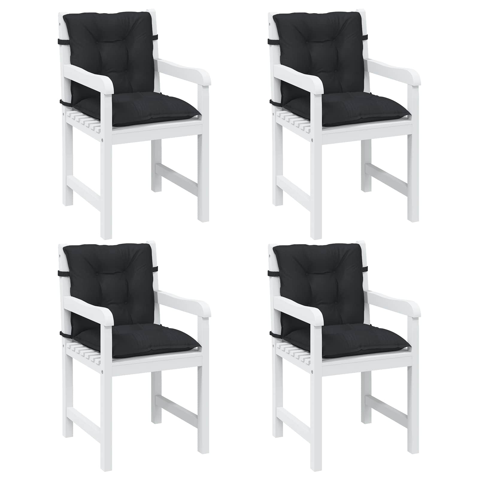 Niedriglehner-Auflagen 2 Stk Melange Anthrazit 100x50x7cm Stoff