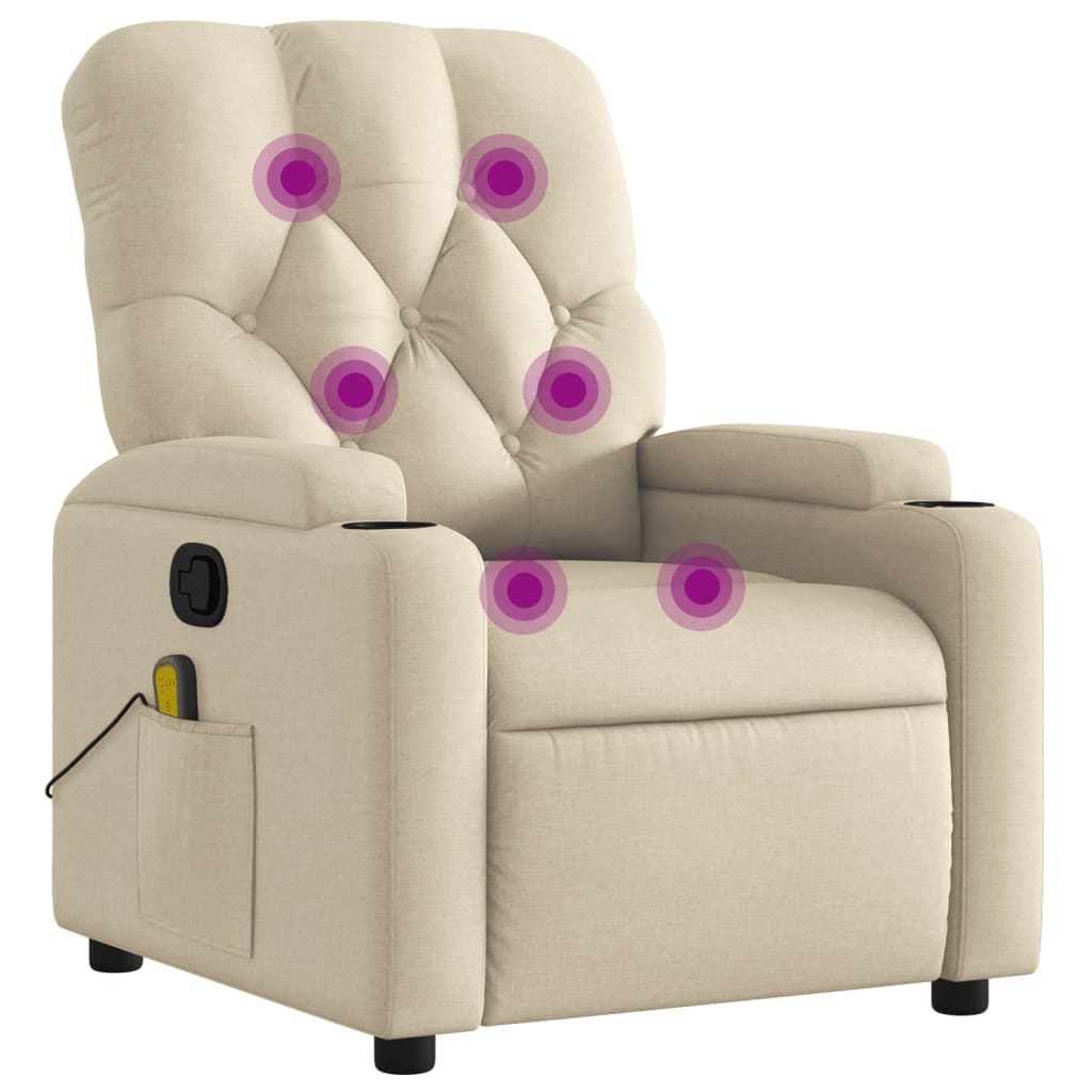 Massage-Relaxsessel, hellgrauer Stoff