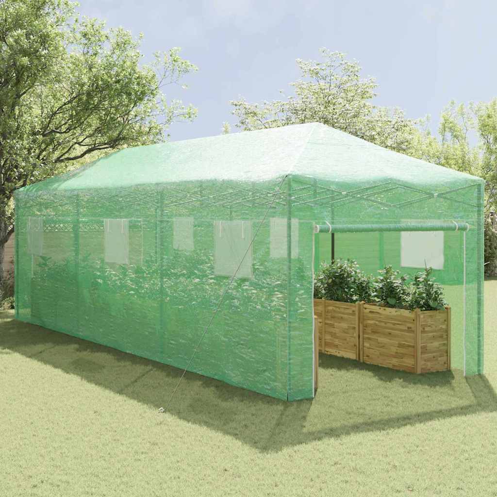 Gewächshaus mit Pop-up-Rahmen Grün 200 x 200 x 300 cm Eisen
