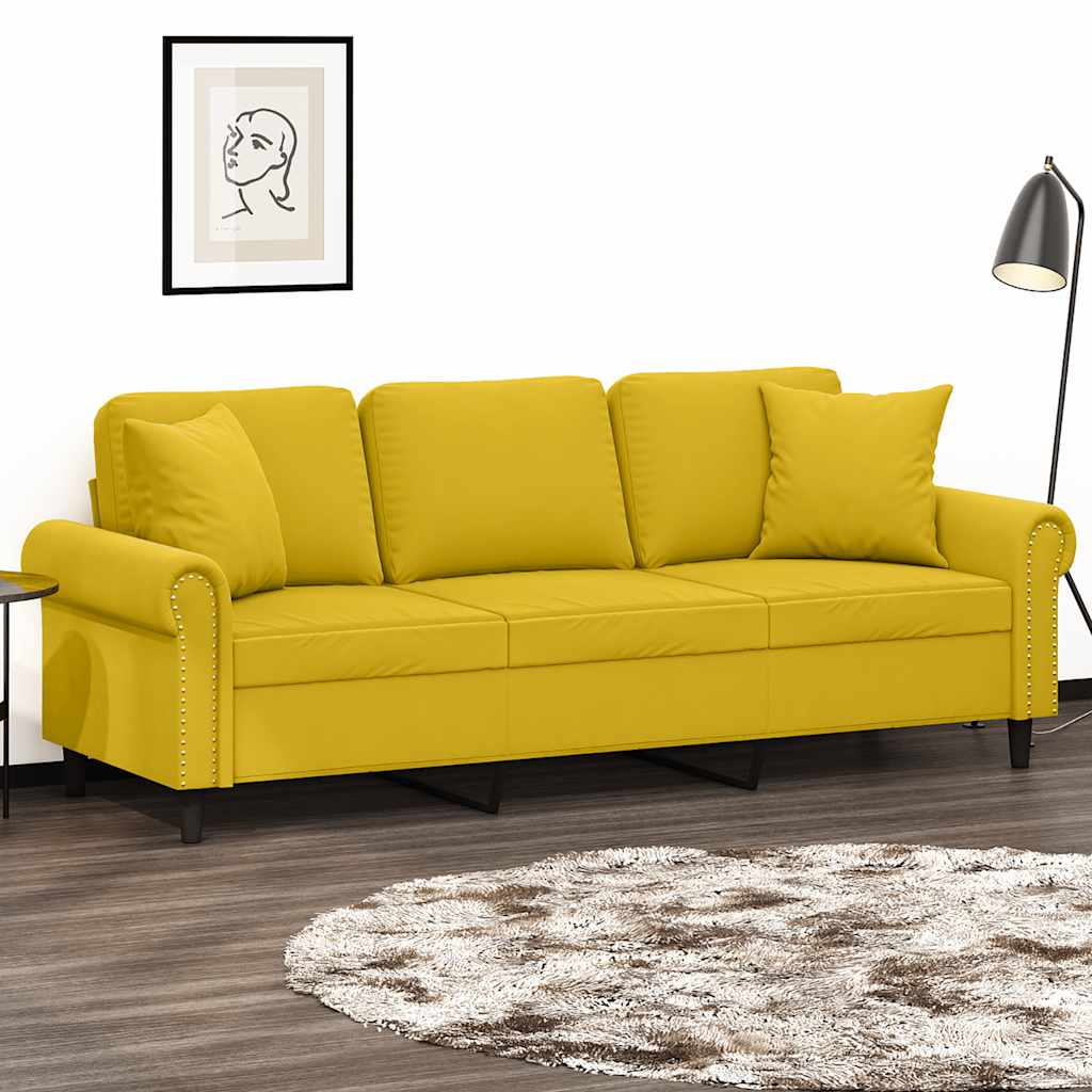 2-Sitzer-Sofa mit Zierkissen Dunkelgrün 120 cm Samt