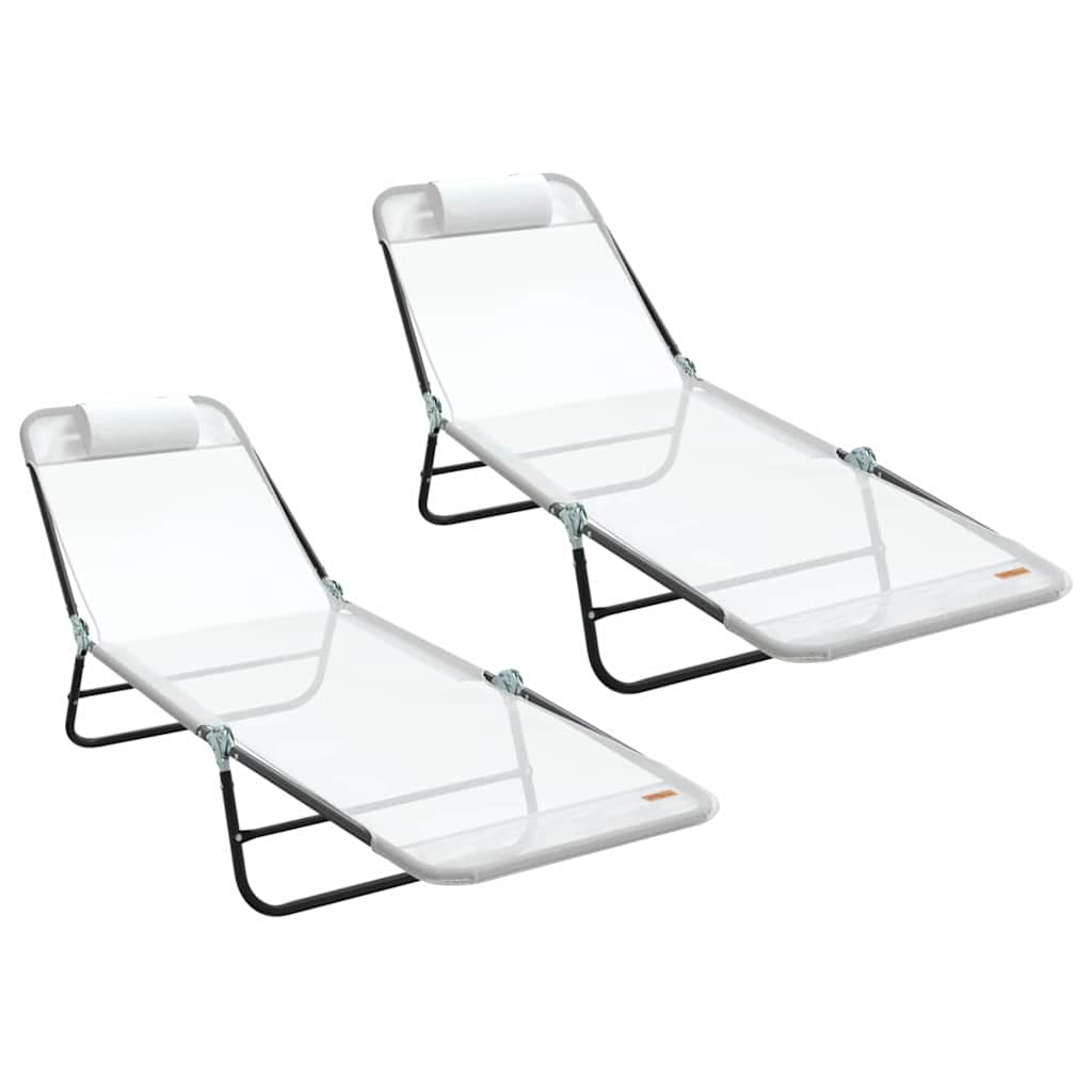 Klappbare Sonnenliege Creme 182 x 55 x 85,5 cm Textilene