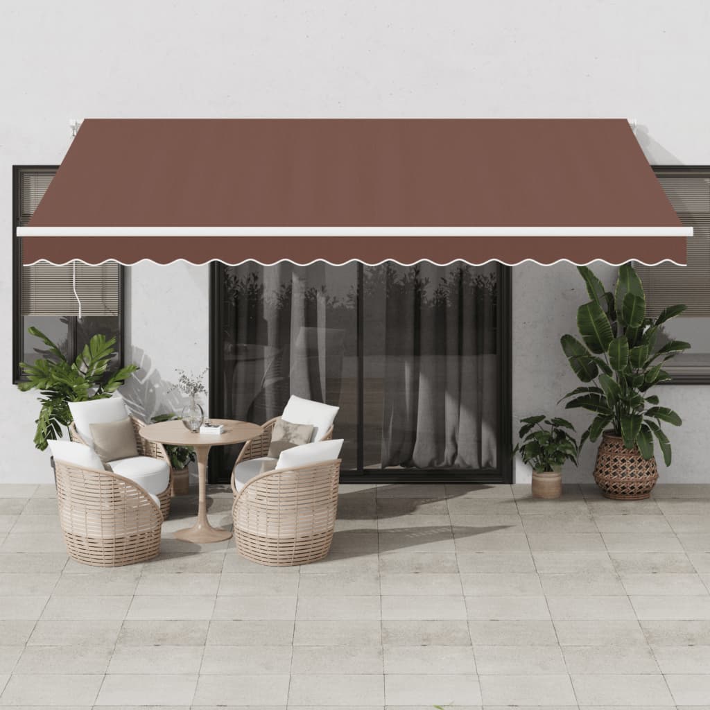 Markise Manuell Einziehbar mit LED 300x250 cm Blau und Weiß