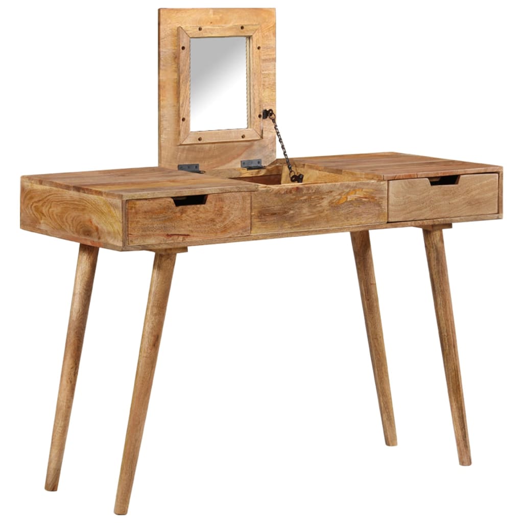 Schminktisch mit Spiegel 112x45x76 cm Akazie Massivholz