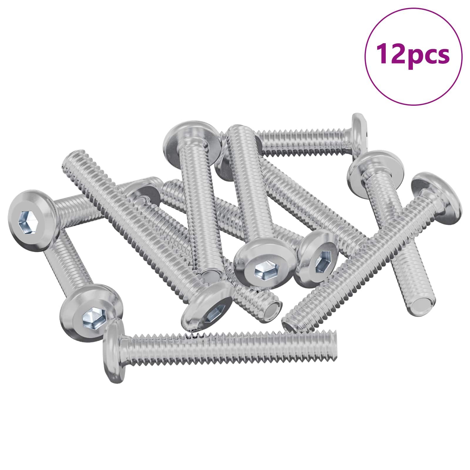 Schraube mit Sperre Uni 2 pcs Silber M6 x 12 mm Stahl