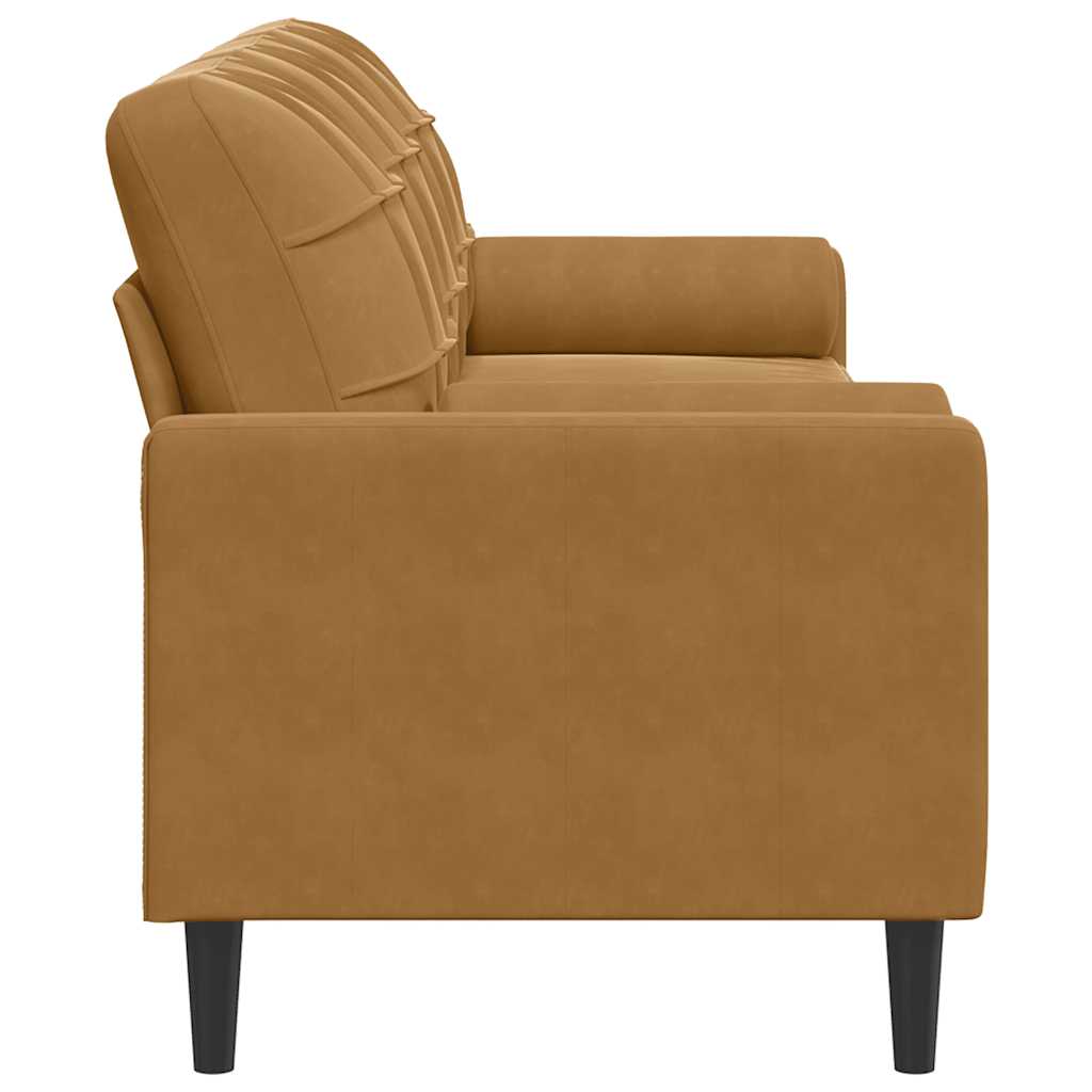 2-Sitzer-Sofa mit Zierkissen Hellgrau 120 cm Samt