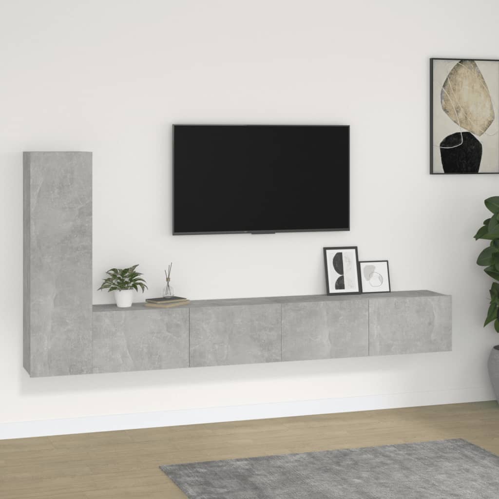 4-tlg. TV-Schrank-Set Weiß Holzwerkstoff