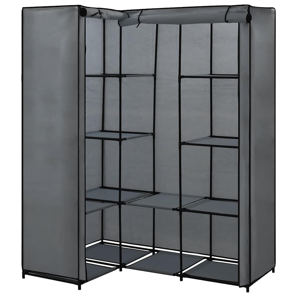 Eckkleiderschrank Schwarz 130 x 87 x 169 cm