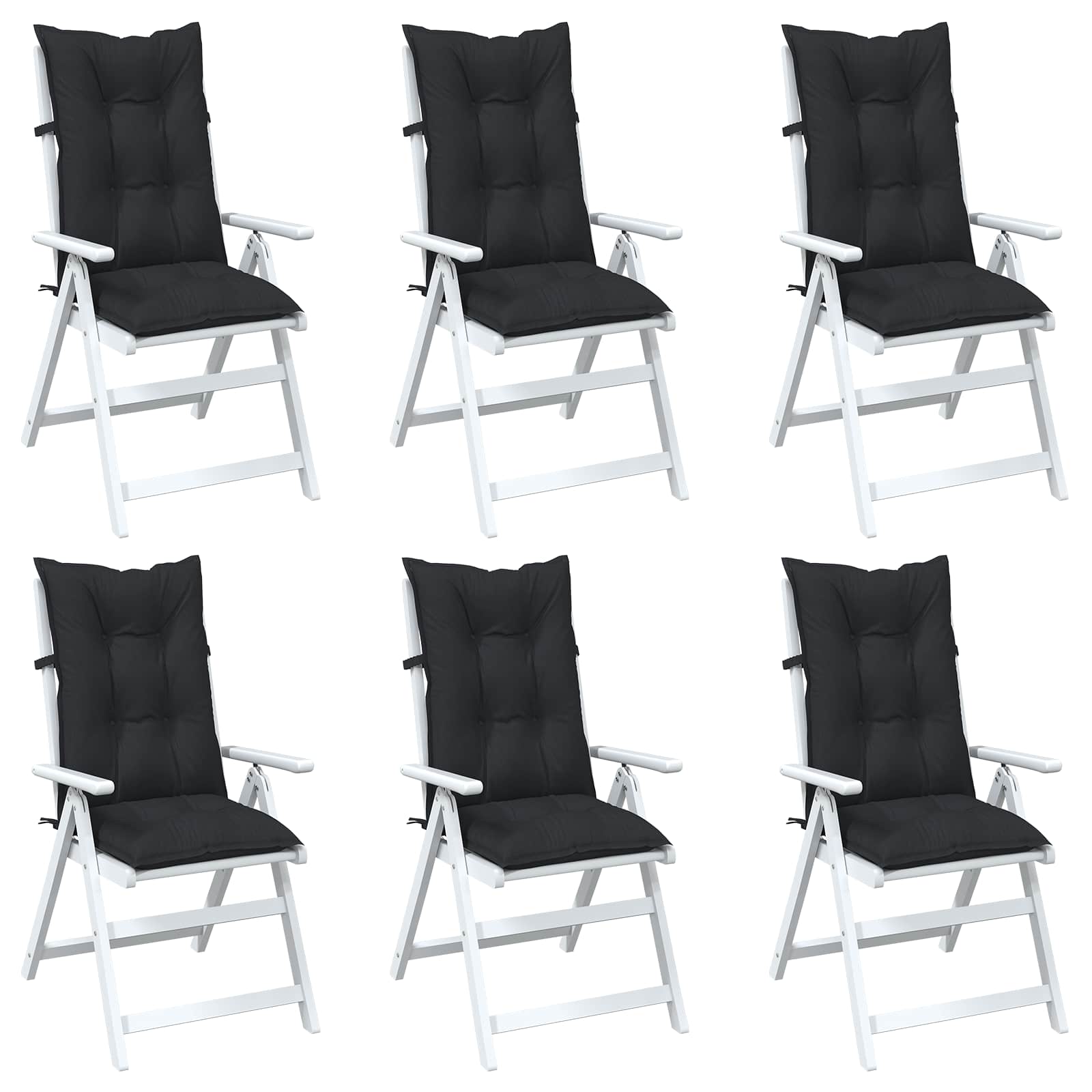 Hochlehner-Auflagen 2 Stk. Melange Anthrazit 120x50x7cm Stoff