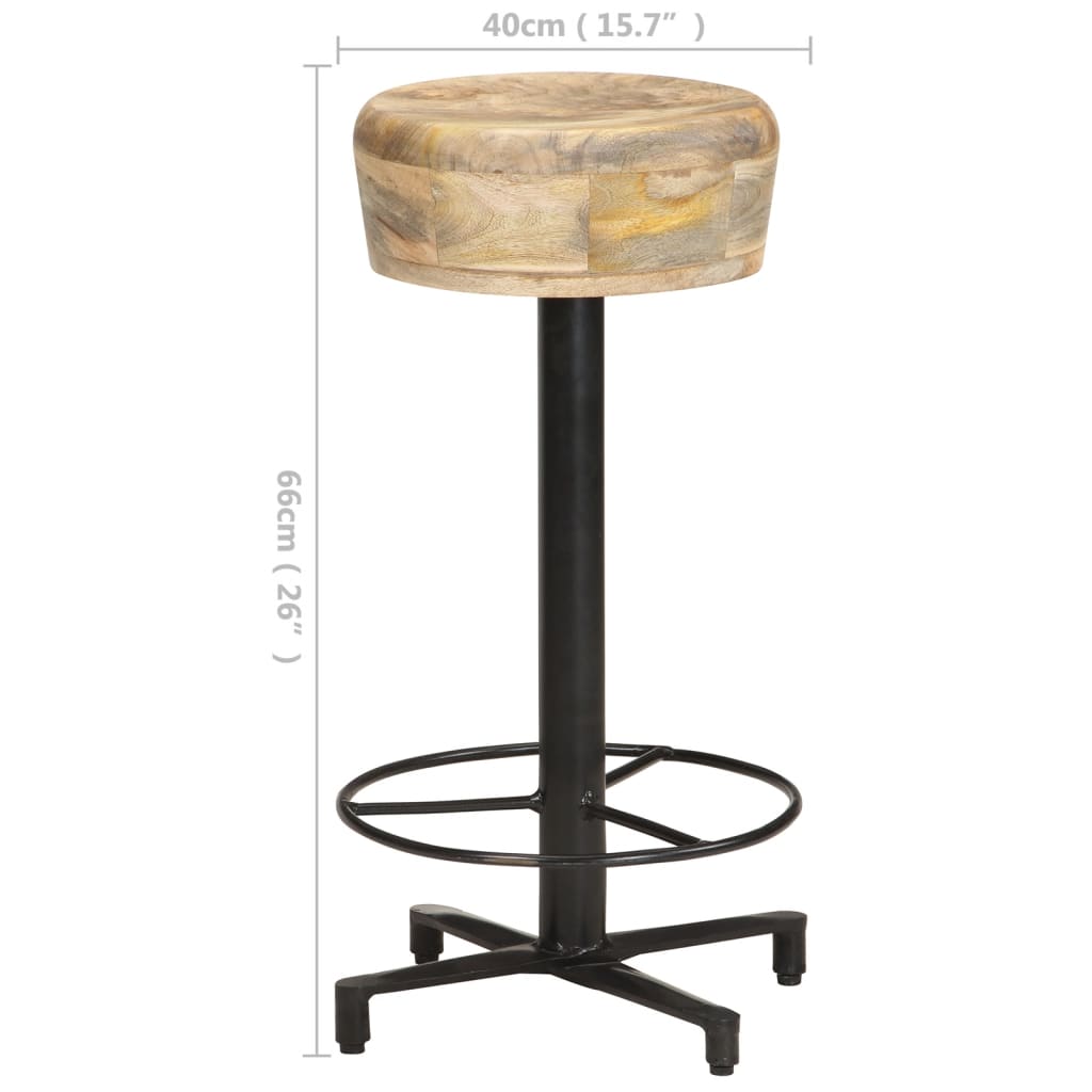 Barhocker 2 Stk. 52 cm Mango Massivholz