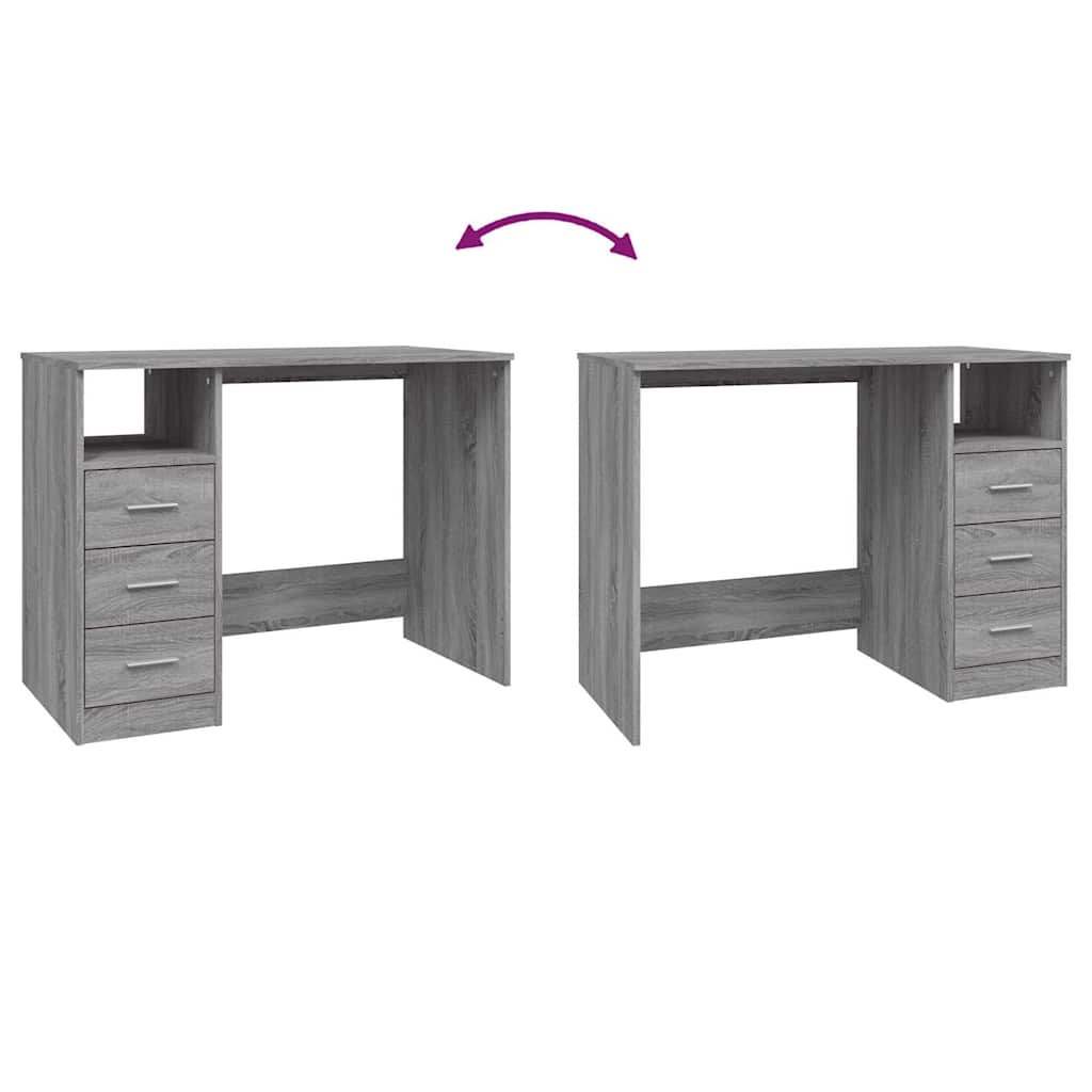 Schreibtisch mit Schubladen Weiß 102x50x76 cm Holzwerkstoff