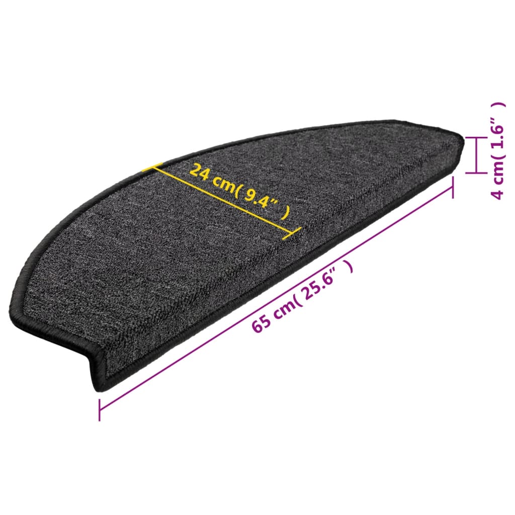 Stufenmatten 15 Stk. 56x17x3 cm Anthrazit Halbrund