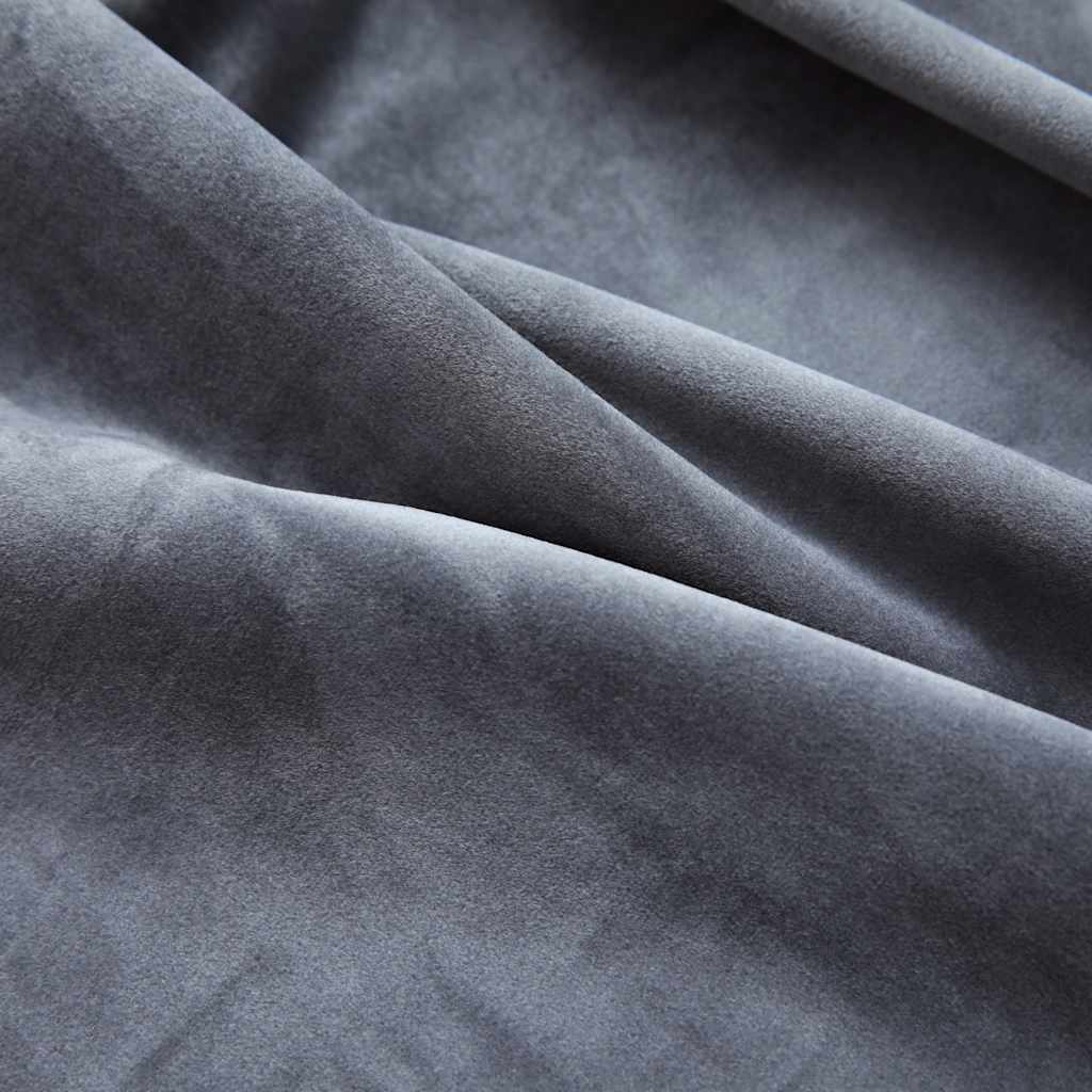 Verdunkelungsvorhänge mit Ösen 2 Stk. Samt Schwarz 140x175 cm