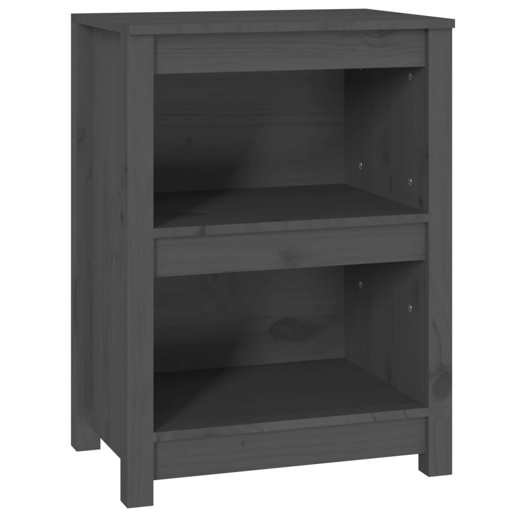 Bücherregal Grau 80x35x68 cm Massivholz Kiefer
