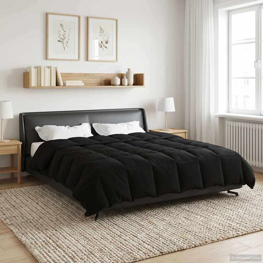 Winterbettdecke Gepolstert Anthrazit 240 x 260 cm Mikrofaser