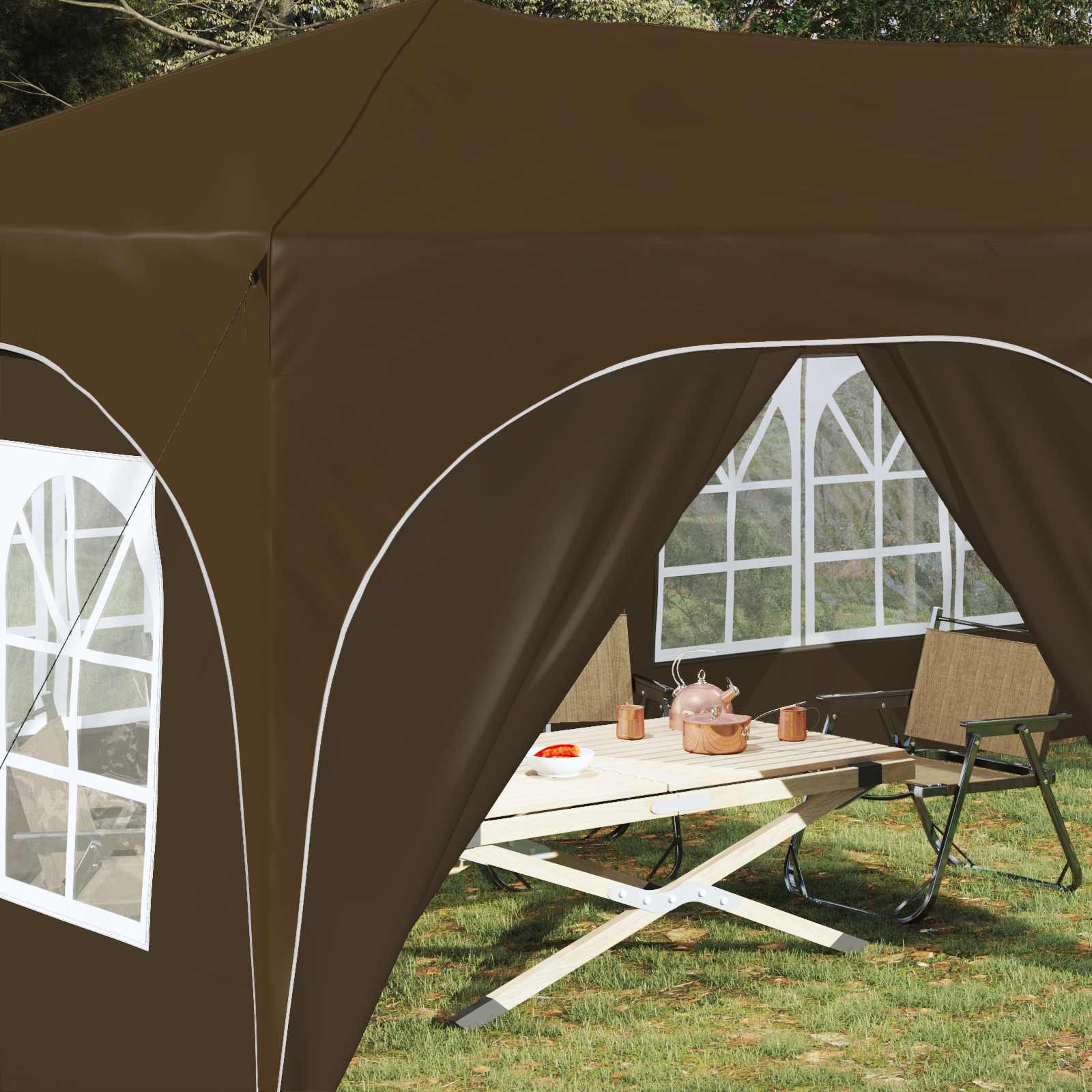 Pop-up Partyzelt 575 x 288 x 245 cm Creme Oxford-Stoff