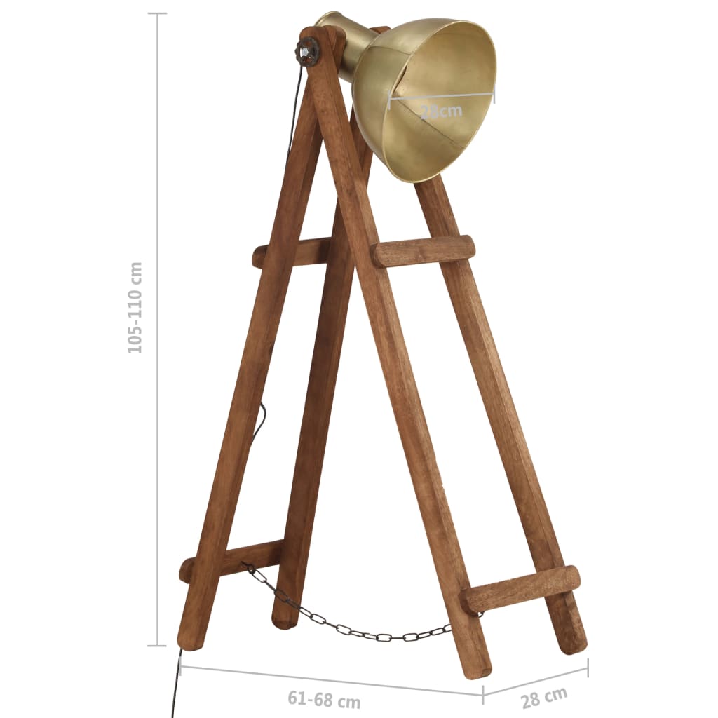 Stehlampe Silbern E27 Mango Massivholz