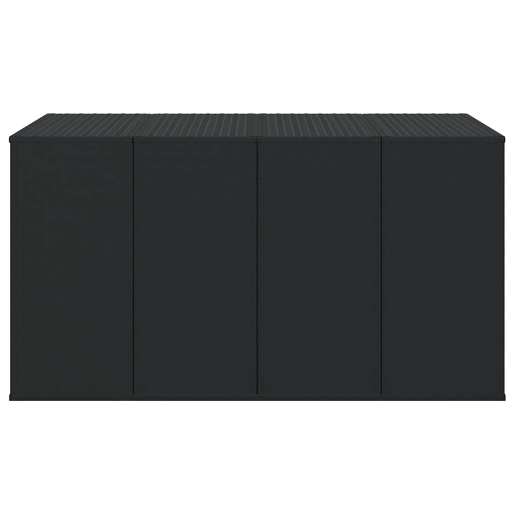 Garten-Kissenbox PE Rattan 100x49x103,5 cm Schwarz
