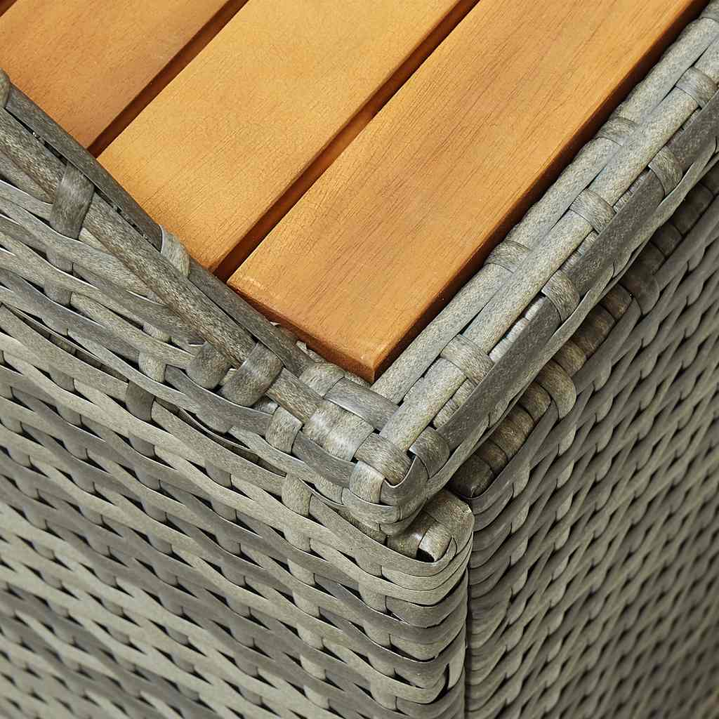 Bank mit Stauraum Schwarz 100x50x52 cm Poly Rattan Akazienholz
